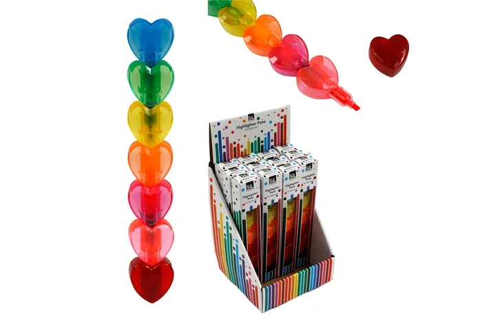 Heart Highlighter Tower – Set of 6 Colours