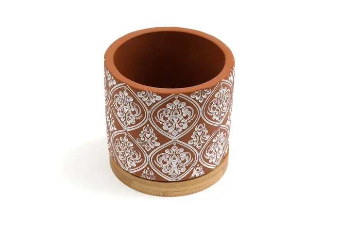 House Plant Planter with Bamboo Base – 10.5cm