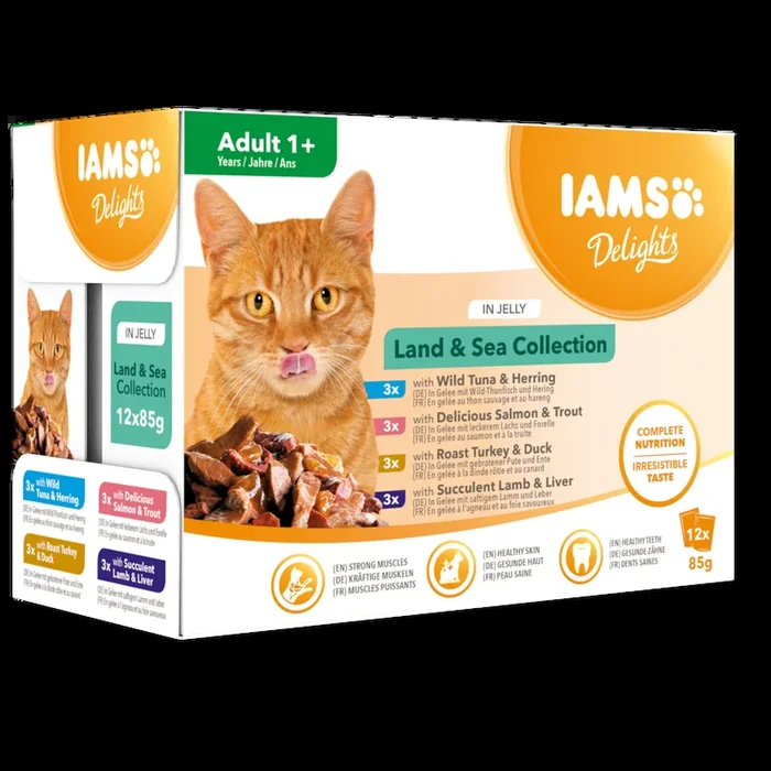 Iams Delights Adult Land & Sea Collection in Jelly 8x85g