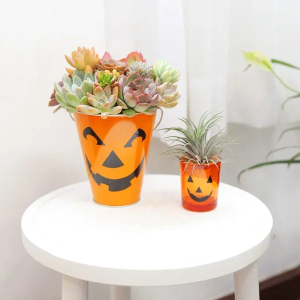 Jack-O’-Lantern Galvanized Pails