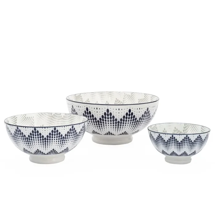 Kiri Porcelain Graphic Dots Bowl – 3 Sizes