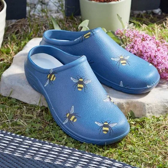 Ladies Gardening Bees Clogs