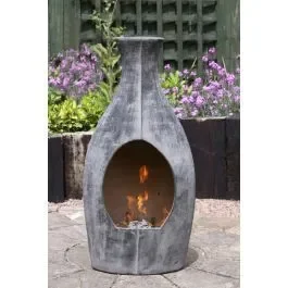 Large BOTELLA Mexican Chimenea in Charcoal Grey
