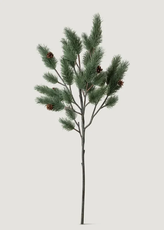 Large Deluxe Blue Spruce Winter Branch with Cones – 51″
