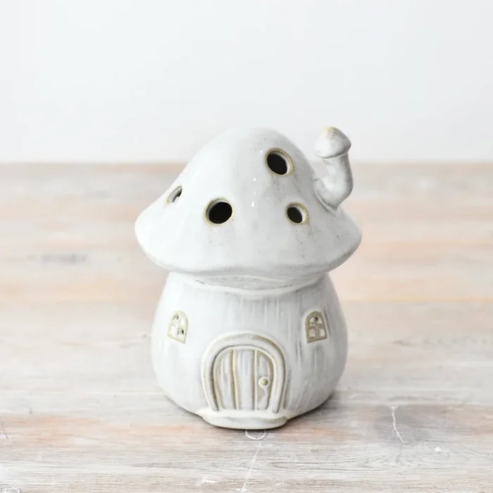 LED Ceramic Mushroom House 14cm