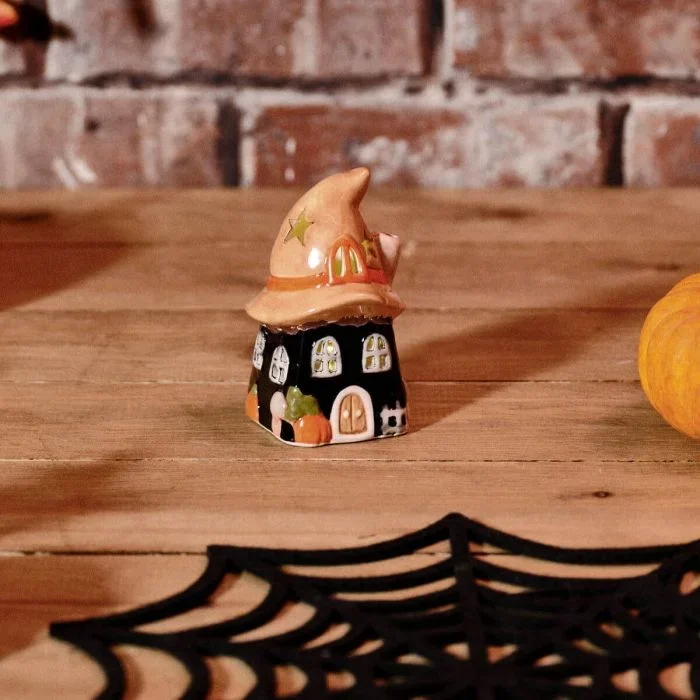 LED Light Up Witches Hat Ceramic House