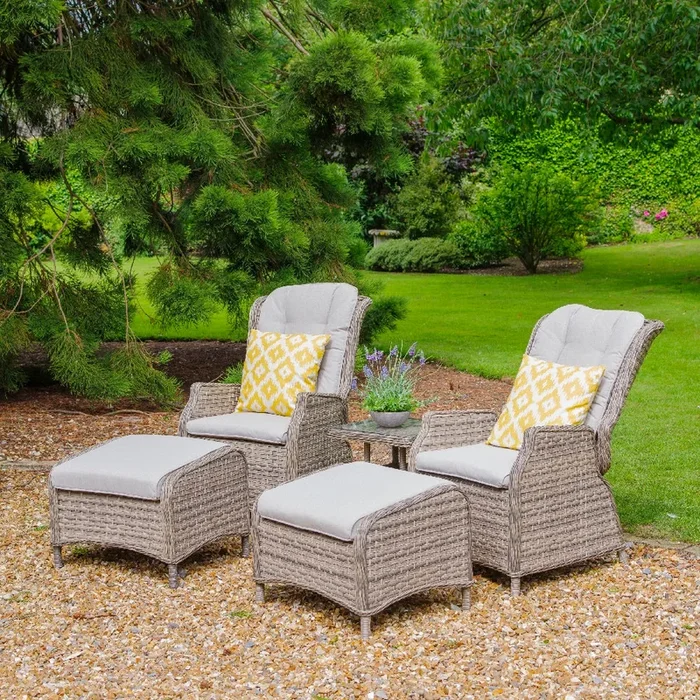 Leisure Grow – Lyon 5 Piece Reclining Duo Garden Furniture Set