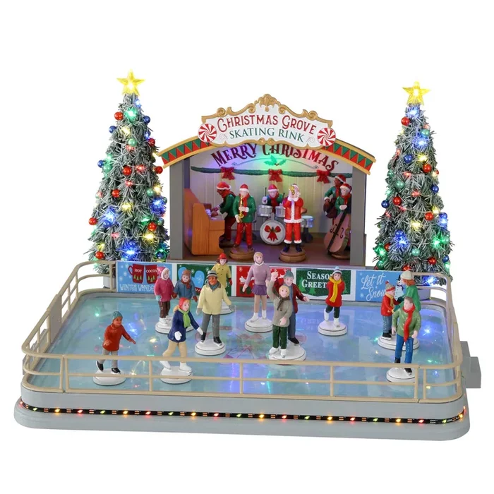 Lemax – Christmas Grove Skating Rink with Lights, Motion & Sound