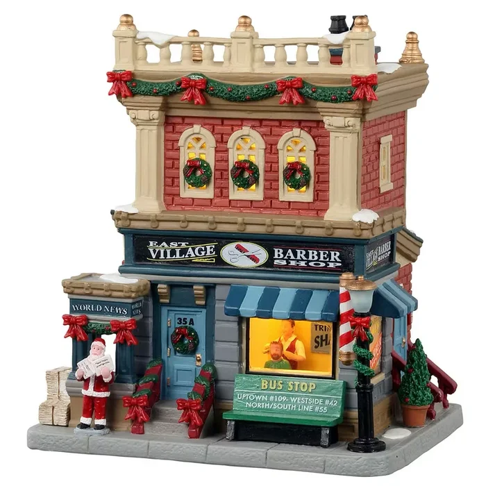 Lemax – East Village Barber Shop Light Up Christmas Village