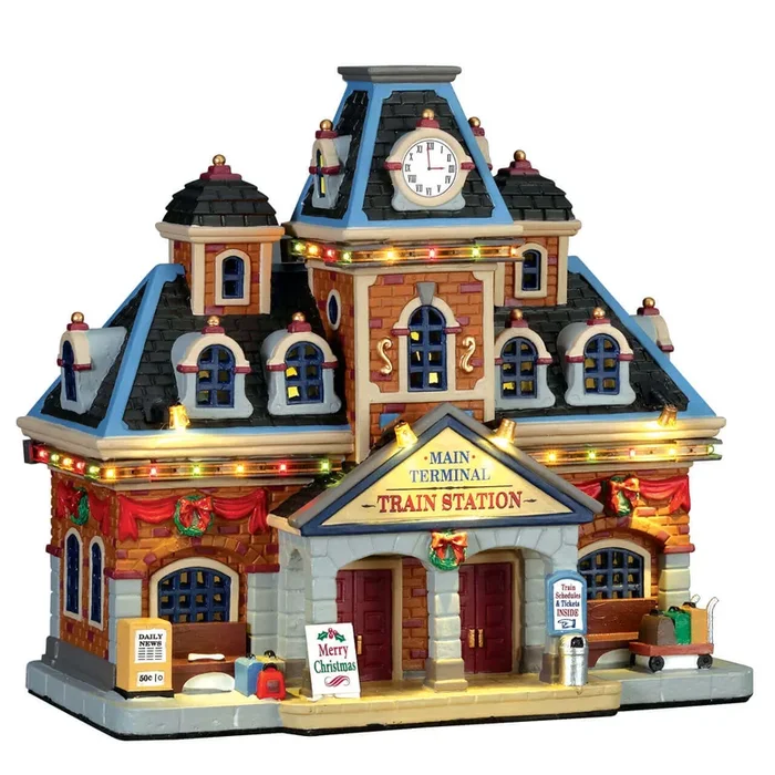 Lemax – Main Terminal Train Station Light Up Christmas Village Building