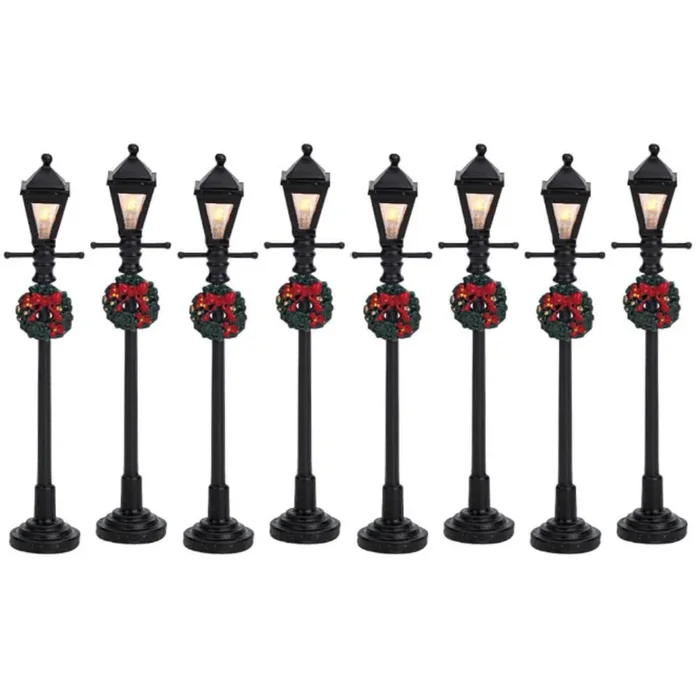 Lemax Christmas Village: Gas Lantern Street Lamp, Set Of 8