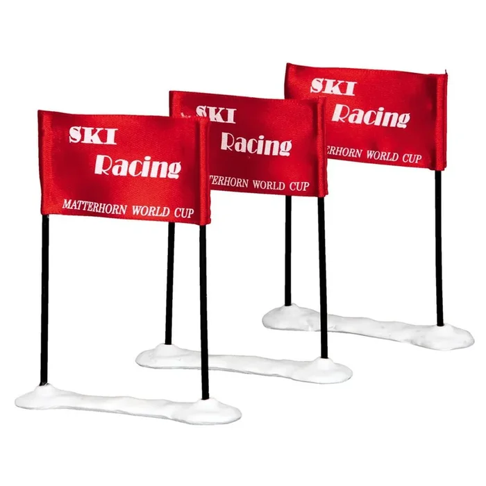 Lemax Christmas Village: Ski Racing Flag, Set Of 3