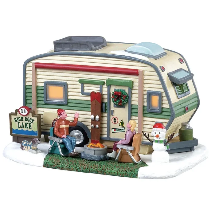 Lemax High Rock Lake Trailer Caravan- with LED Lights