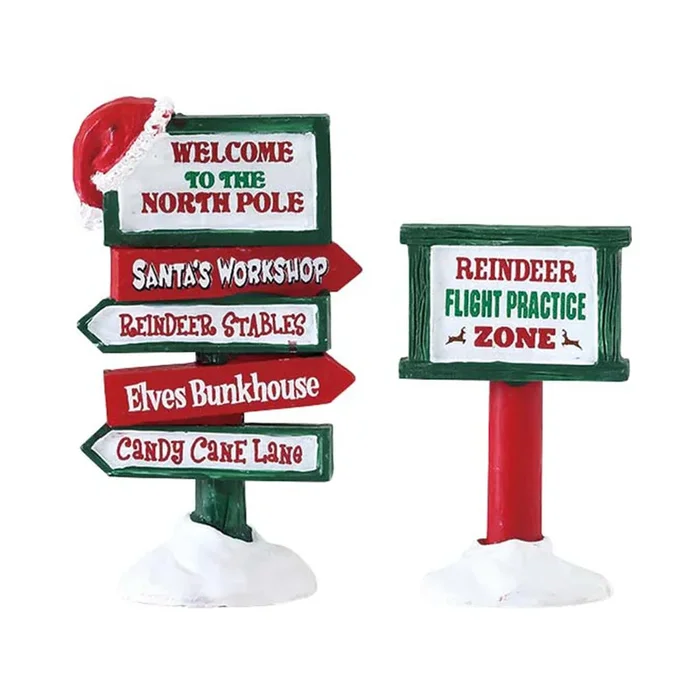 Lemax North Pole Signs – Set of 2