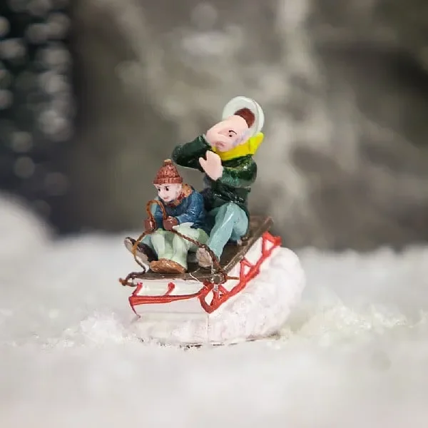 Lemax Sledging with Gramps
