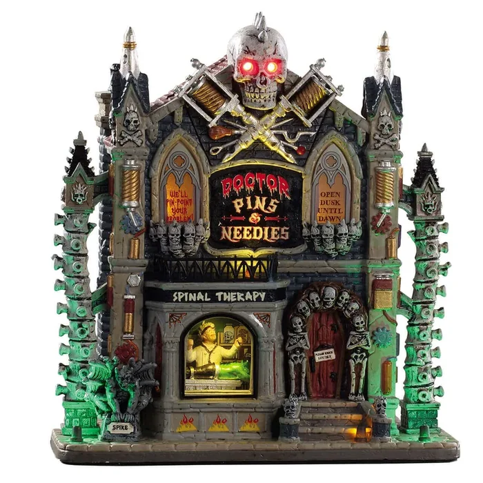 Lemax Spooky Town – Doctor Pins & Needles with Lights & Adaptor