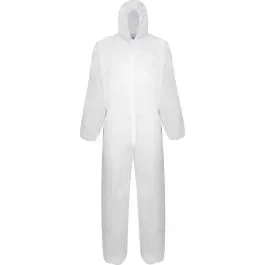 Lightweight Disposable Polypropylene Zip Front Coverall – Case of 100