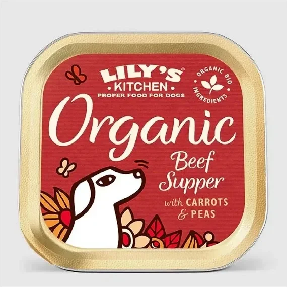 Lily’s Kitchen Organic Beef Supper Wet Dog Food Tray 150g