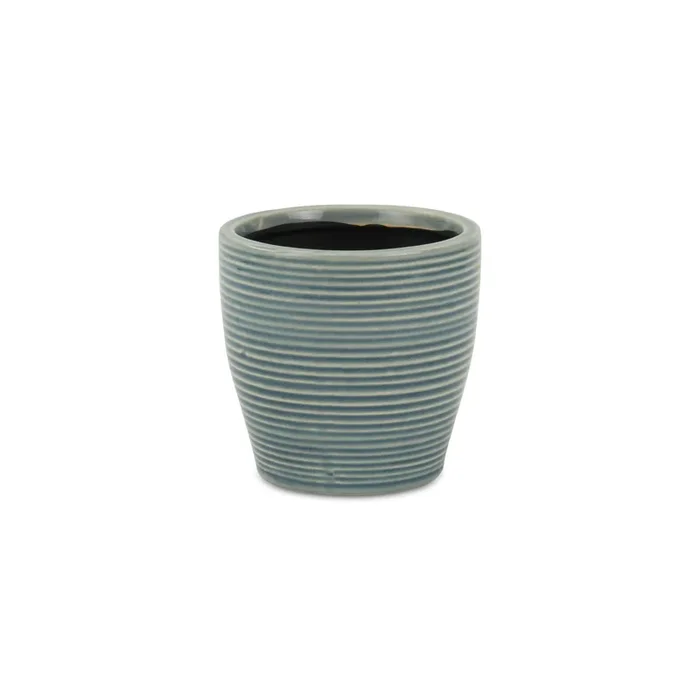 Livia Rippled Blue Pot