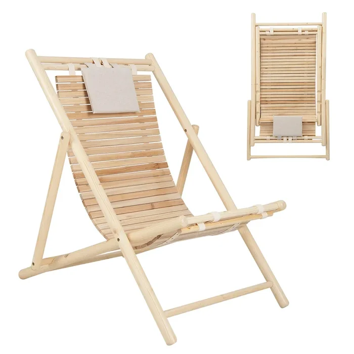 Lounger Chair Recliner – Adjustable with 3 Positions and Cushioned Headrest Feature – Ideal for Comfortable Natural Relaxation