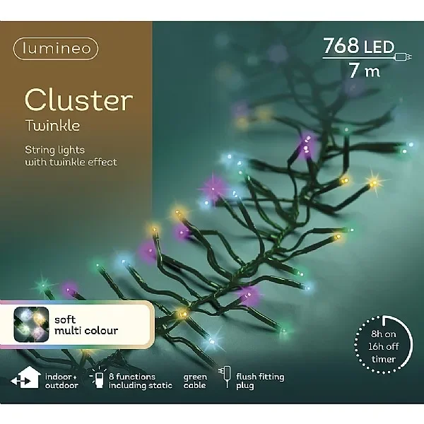 Lumineo Cluster String Lights – Rainbow (768 LEDs)