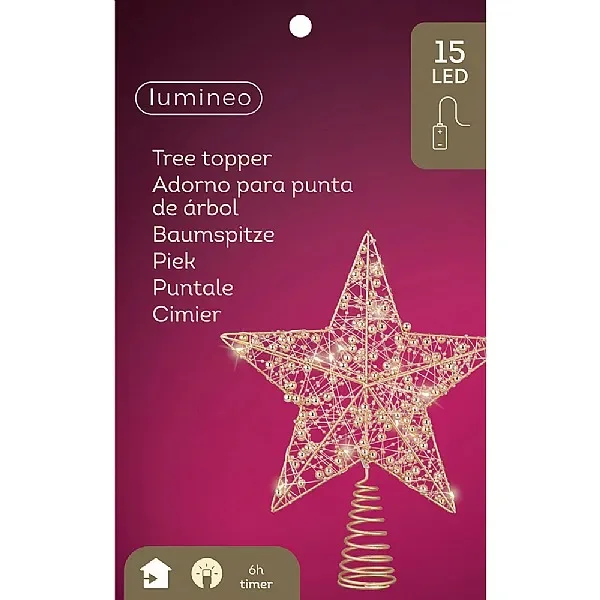Lumineo Gold Jewel LED Treetopper Star
