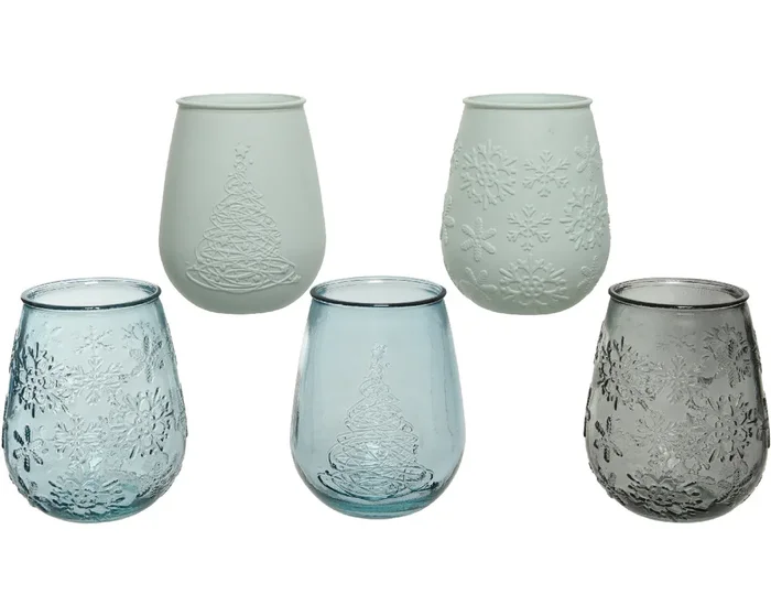 Matt/Clear Glass Tea Light Holder