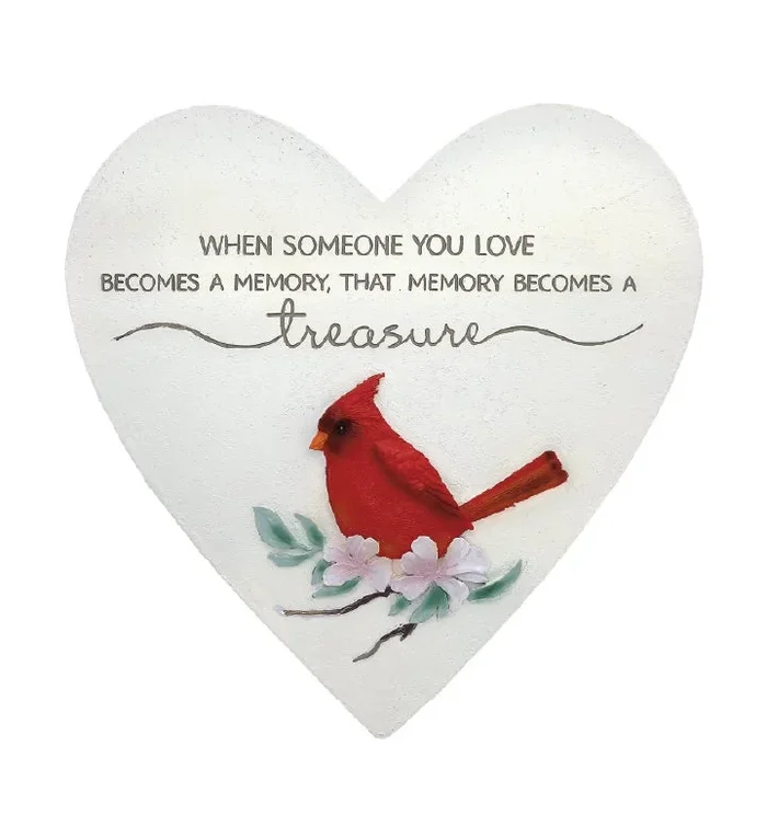“Memory Becomes A Treasure” Heart Garden Stone