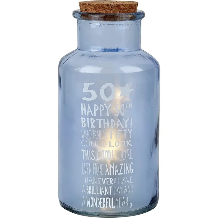 Message Of Love Light Up Bottle Jar – 50TH BIRTHDAY