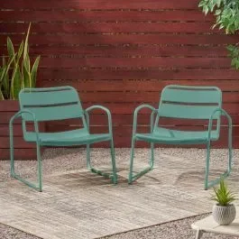 Metal Garden Furniture Set of 3 – Green