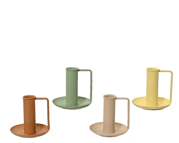 Metal Matte Sand Finish Colourful Candleholder