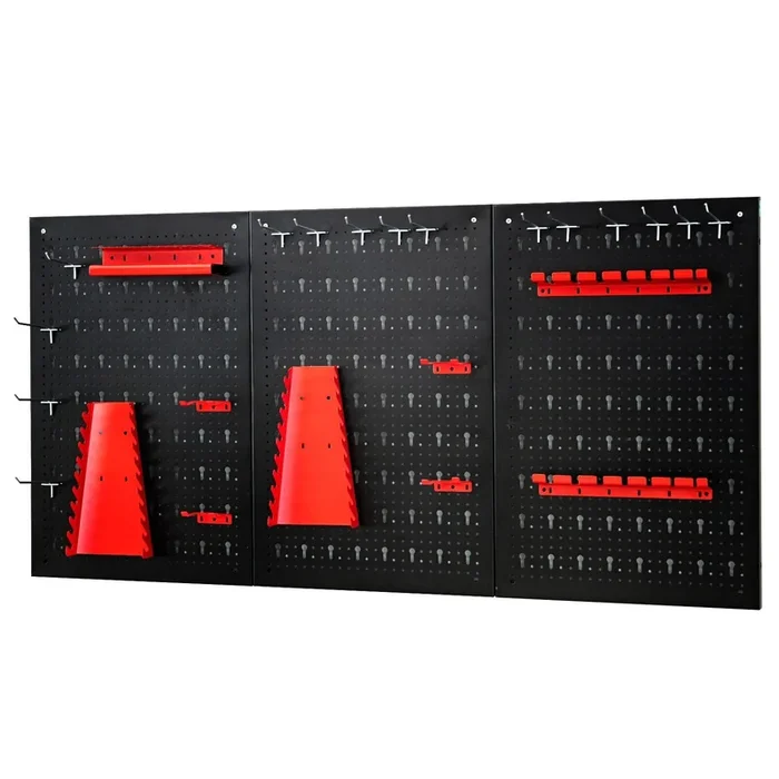 Metal Pegboard Wall-Mounted Tool Storage Kit – Includes 3 Pegboards – Ideal for Organizing Tools and Garage Spaces
