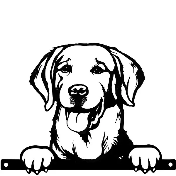 Metal Retriever Peeking Silhouette