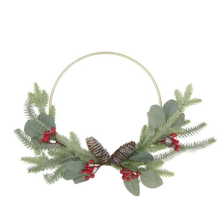 Modern Metal Frame Berry Wreath