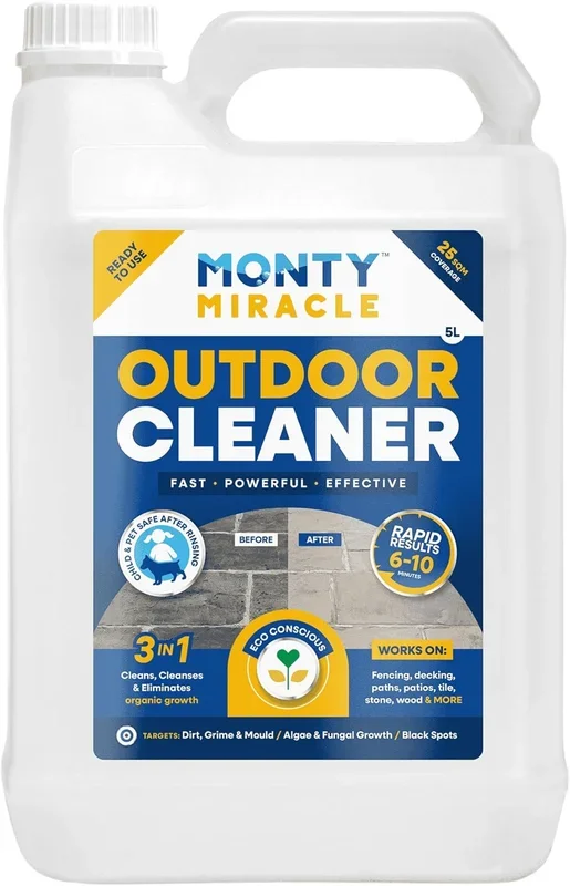 Monty Miracle Fast Patio Cleaner – 5L Outdoor Surface Cleaner for Patio, Decking, Fencing + More