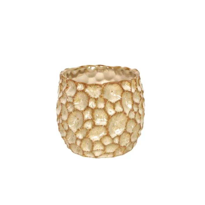 Natural Sand Ceramic Crater House Plant Pot Cover