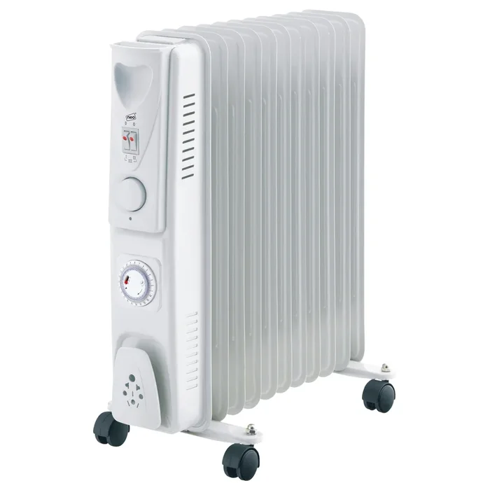 Neo 2500W 11 Fin Electric Oil Filled Radiator With Timer – White