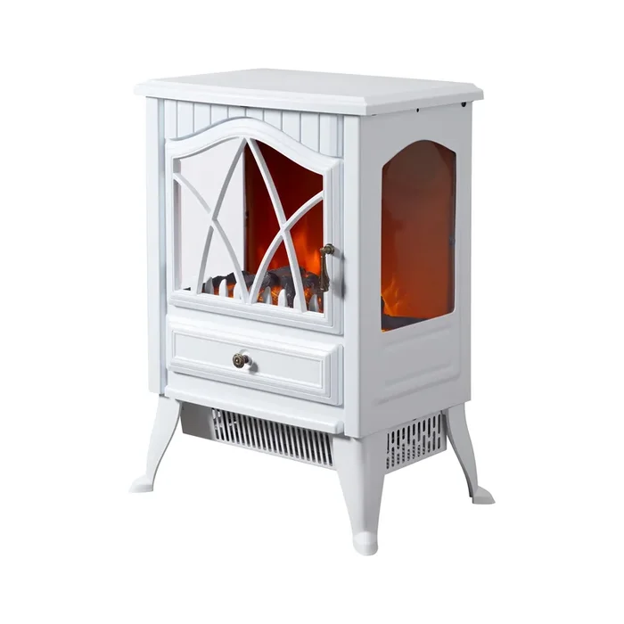 Neo Electric Fire Heater Realistic Flame Effect – White