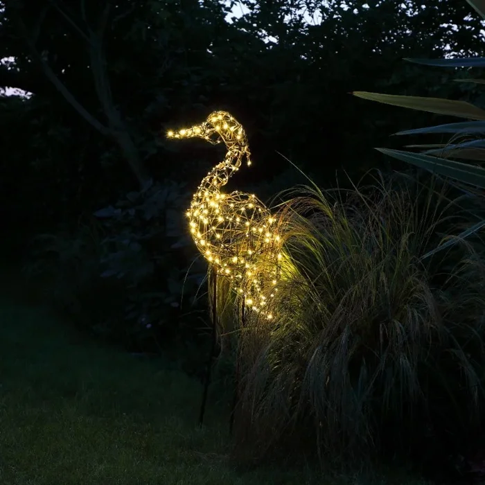 NOMA 1m Brown Wicker Heron Bird with 180 LEDs