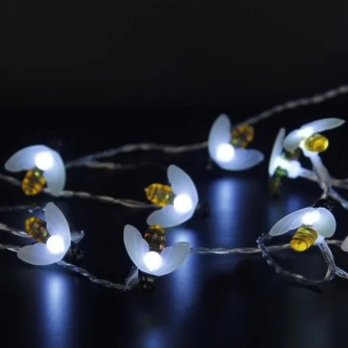 NOMA 20 White Bumble Bee String LEDs Solar Powered