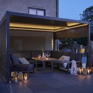 Norfolk Leisure Royce Cube Gazebo – Anthracite With LED – 3.6 x 6 mtrs