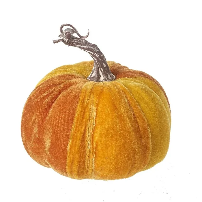 Orange Autumn Velvet Pumpkin – 12cm