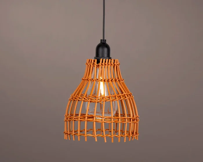 Outdoor Edison Bulb with Cane Effect Light Cover Hanging Pendant Battery Operated Light