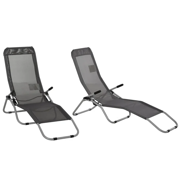 Outdoor Patio Chaise Recliner Set of 2 – Portable Adjustable Backrest Lounge Chairs for Garden – Ideal for Relaxing and Sunbathing Outdoors