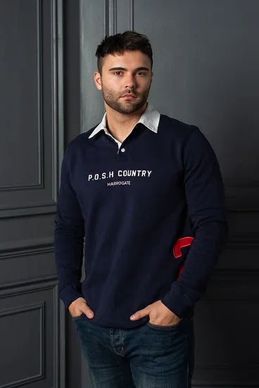 P.O.S.H Country Rudding Rugby Shirt Navy