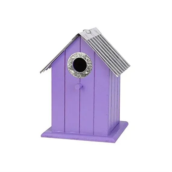 Panacea 22cm Colourful Wild Bird House In Purple (25415)