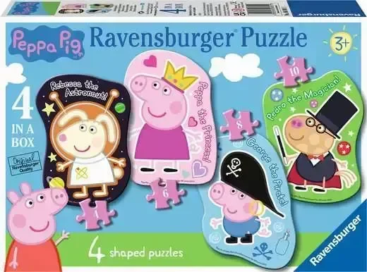 Peppa Pig 4 Shaped (4, 6, 8, 10 Piece) Jigsaw Puzzles