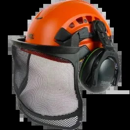 Petzl Climbing Helmet Set – Orange C/W Heavy-Duty Muffs