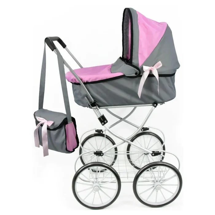 Pink and Grey Dolls Vintage Cambridge Pram