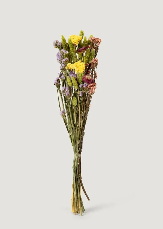Pink and Purple Dried Floral Bundle of Preserved Flowers – 23.5″